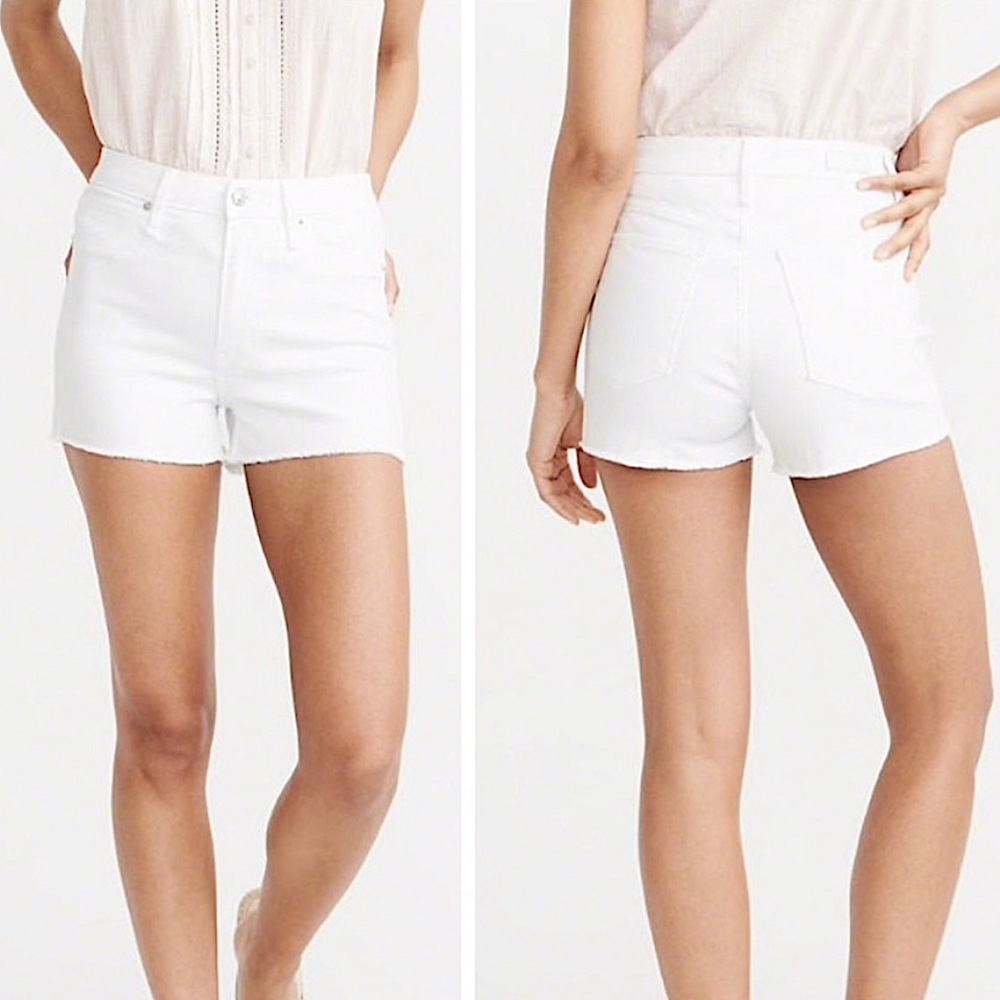 ABERCROMBIE & FITCH Simone High Rise White Denim Shorts Size 0
